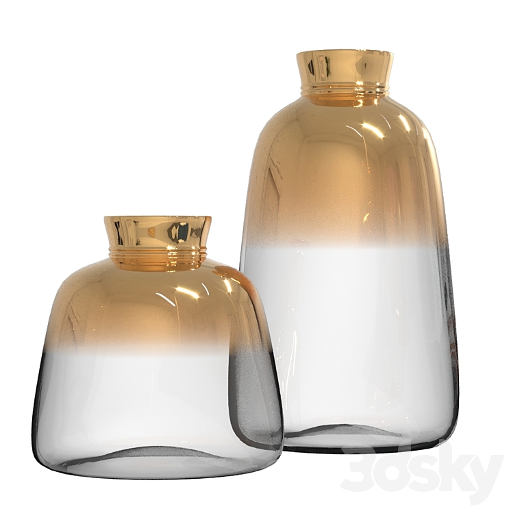 Golden vases gradient 3DS Max - thumbnail 1