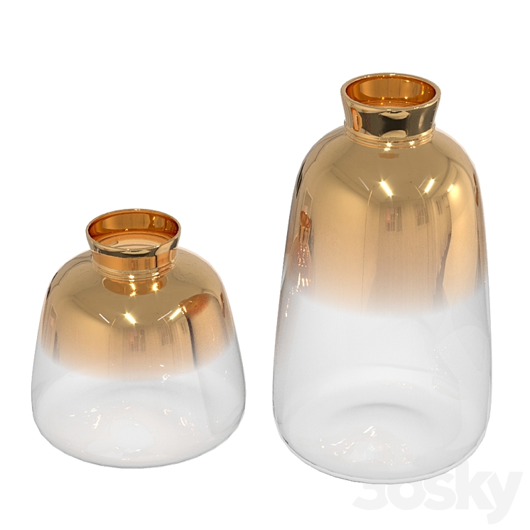 Golden vases gradient 3DS Max - thumbnail 2