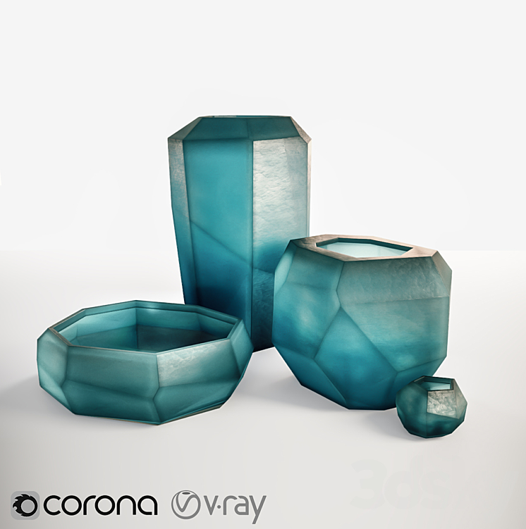 Guaxs Cucistic Vase Indigo Ocean Blue 3DS Max - thumbnail 1