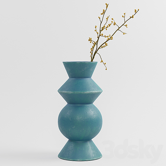 Hilda blue totem vase 3DSMax File - thumbnail 1