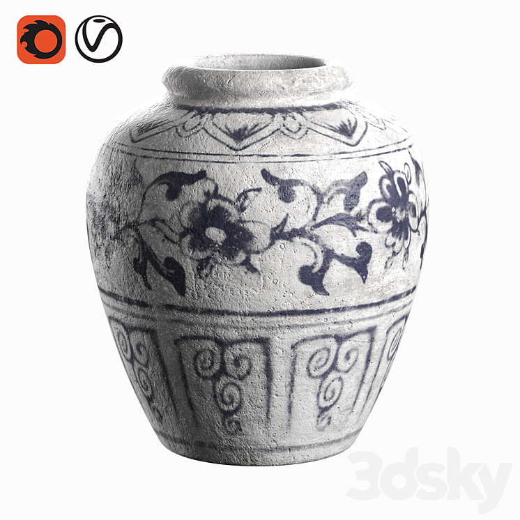 Indian vase 3DS Max Model - thumbnail 1