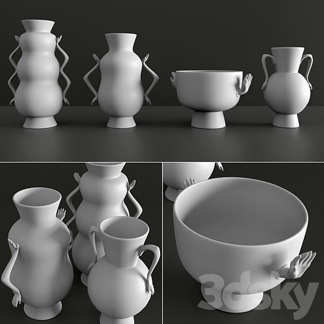 Jonathan Adler – Eve vases set 3DSMax File - thumbnail 1