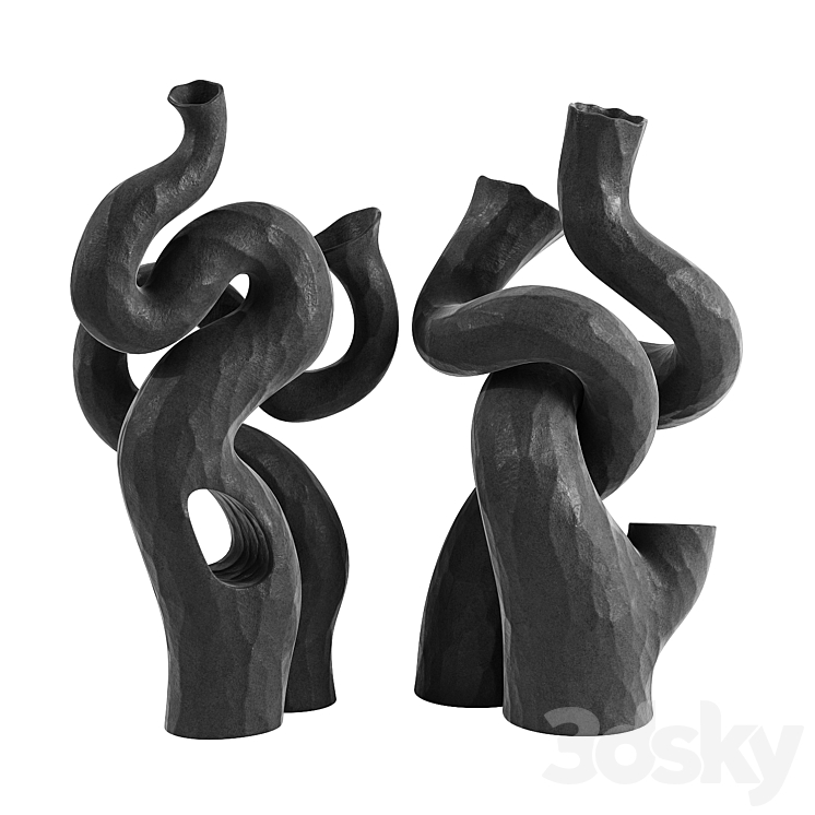 Kerryn levy vases set 3DS Max - thumbnail 2