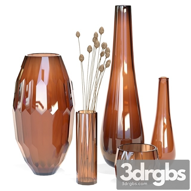 Klassik Studio Vases Amber Set 3dsmax Download - thumbnail 1