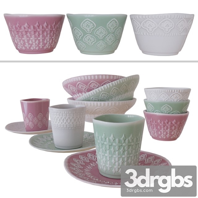 Komap Tableware Set From Ikea 3dsmax Download - thumbnail 1