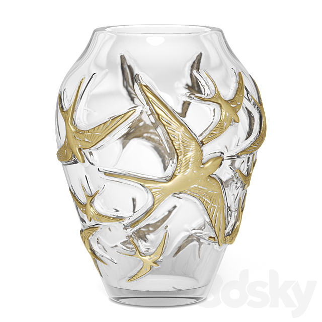 Lalique vase hirondelles 3DS Max Model - thumbnail 3