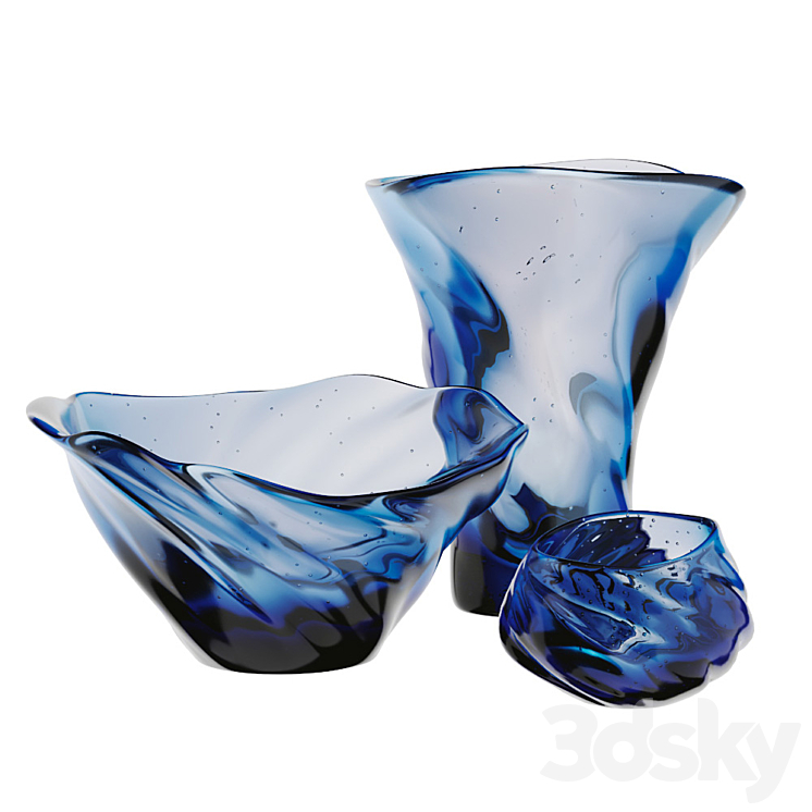 Murano Decor Vase Set 3DS Max - thumbnail 1