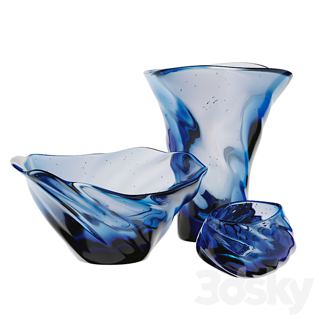 Murano Decor Vase Set 3DSMax File - thumbnail 1