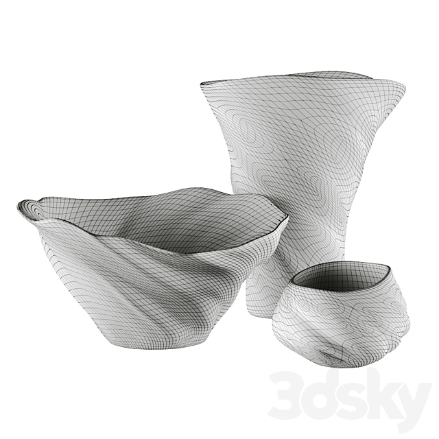 Murano Decor Vase Set 3DSMax File - thumbnail 2