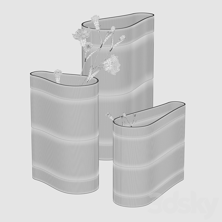 Nude mist vase set 2 3DS Max - thumbnail 2