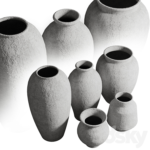 Old vase 3 material marble concrete plaster 3DSMax File - thumbnail 3