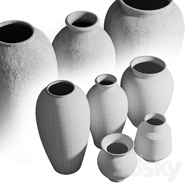 Old vase 3 material marble concrete plaster 3DSMax File - thumbnail 4