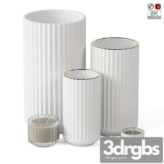 Porcelain vases with candleholders lyngby porcel�n - thumbnail 1