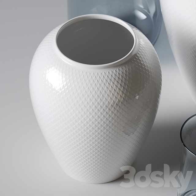 Porcelan and glass vases Lyngby Porcelæn 3DSMax File - thumbnail 2