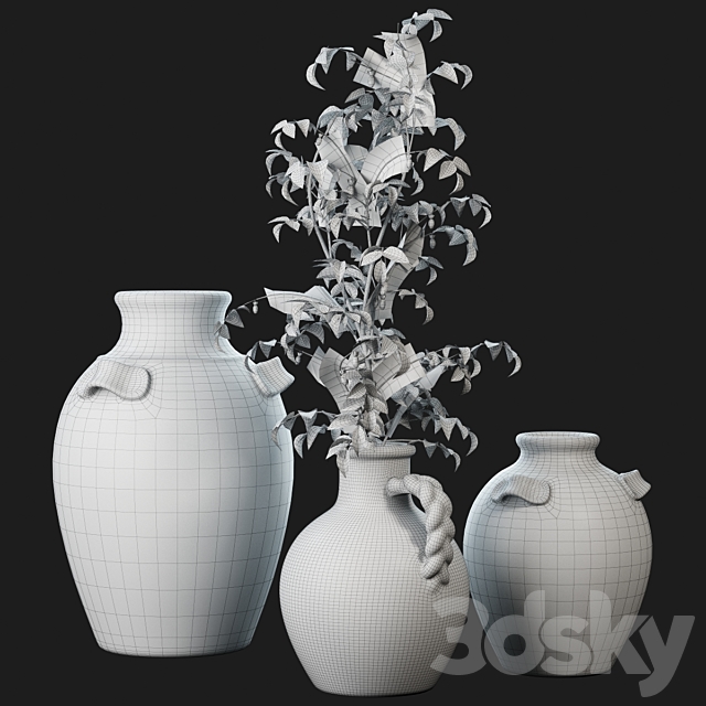 Pottery Barn Sicily Terra Cotta Vases 3DSMax File - thumbnail 3