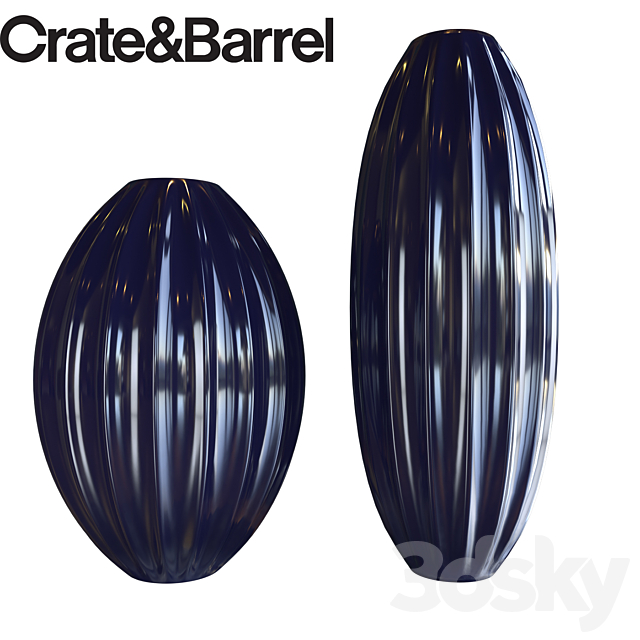 Renny Blue Vases by Crate & Barrel 3ds Max - thumbnail 1