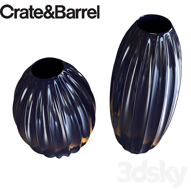 Renny Blue Vases by Crate & Barrel 3ds Max - thumbnail 2