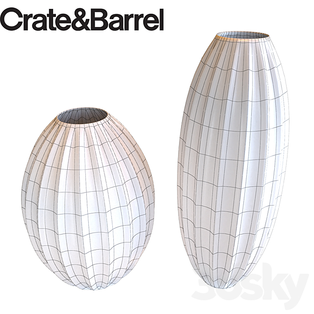 Renny Blue Vases by Crate & Barrel 3ds Max - thumbnail 3