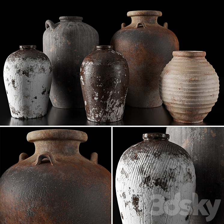 Rh vases collection 3DS Max Model - thumbnail 1