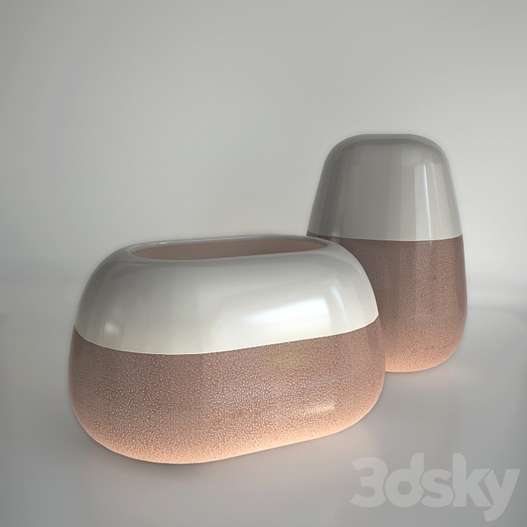 Roche Bobois Galet vases 3DS Max - thumbnail 1