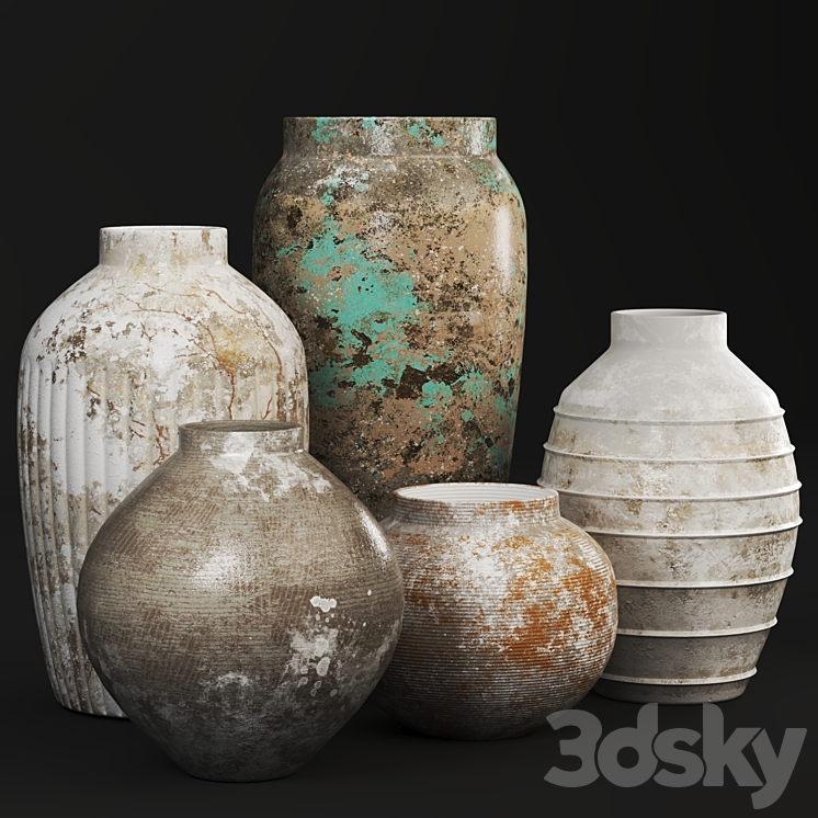 Rustic Concrete Vase 3DS Max - thumbnail 1