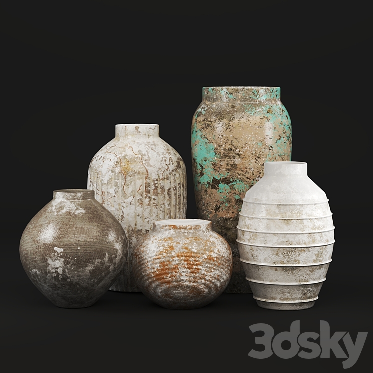 Rustic Concrete Vase 3DS Max - thumbnail 2