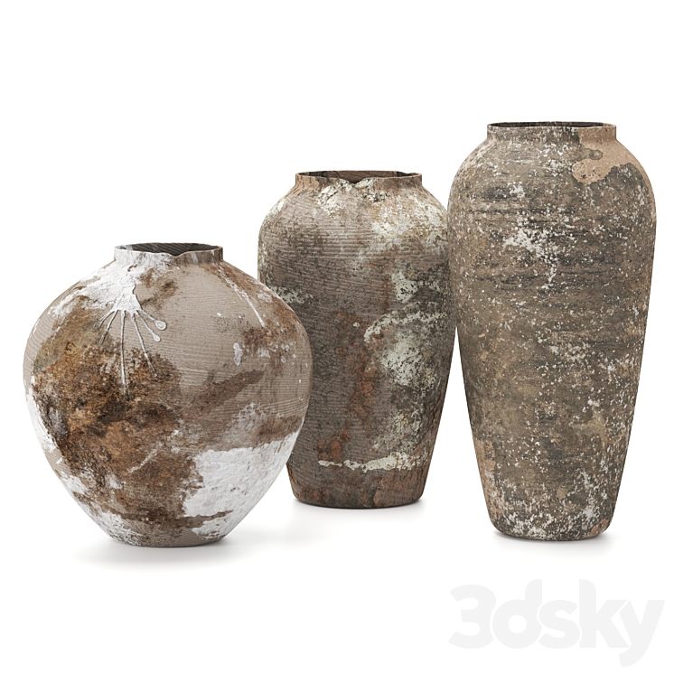 Rustic concrete vase vol6 3DS Max - thumbnail 1