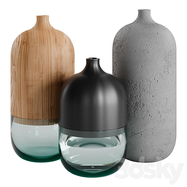 Secos e Molhados Vases Set 01 by Relacionados 3DSMax File - thumbnail 1