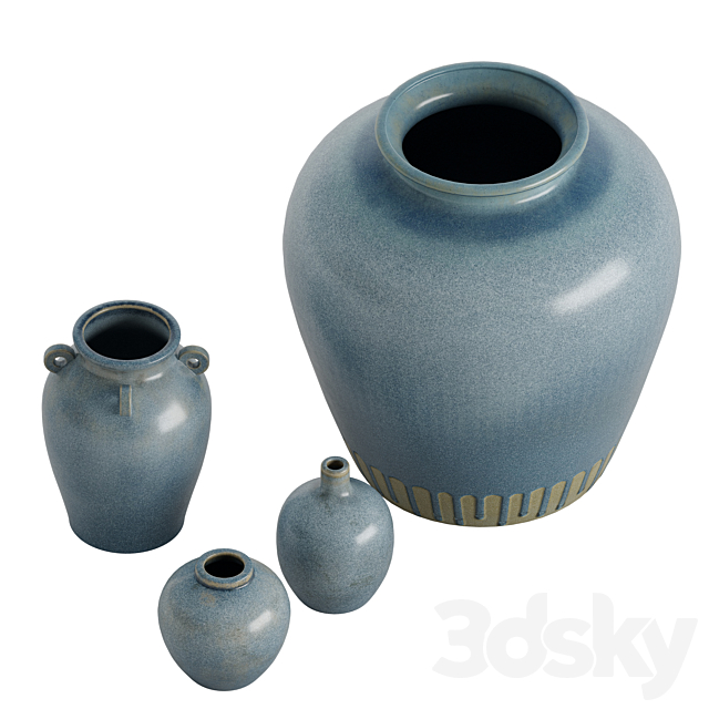 Seehorn Handcrafted Vases 3DS Max Model - thumbnail 2