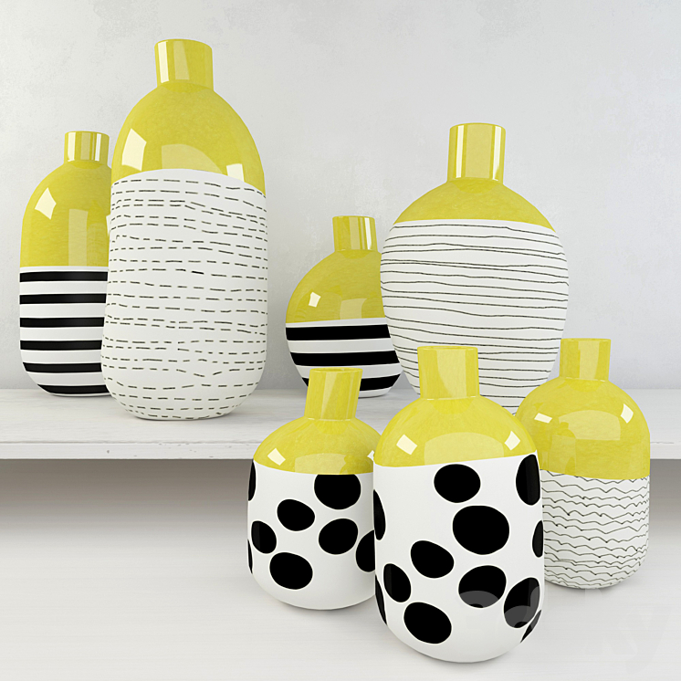 Set of 7 vases 3DS Max - thumbnail 1