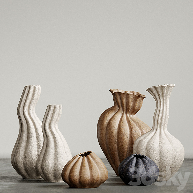 Set of decorative vases MALENE KNUDSEN 3DS Max Model - thumbnail 2