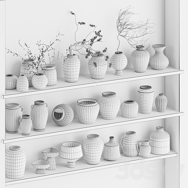 Set of decorative vases_002 3DS Max Model - thumbnail 4