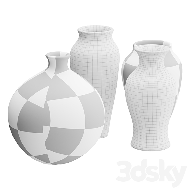 Set of decorative vases_003 3ds Max - thumbnail 2