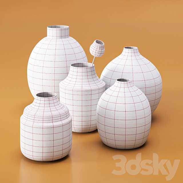 Set of metal vases 3DSMax File - thumbnail 4