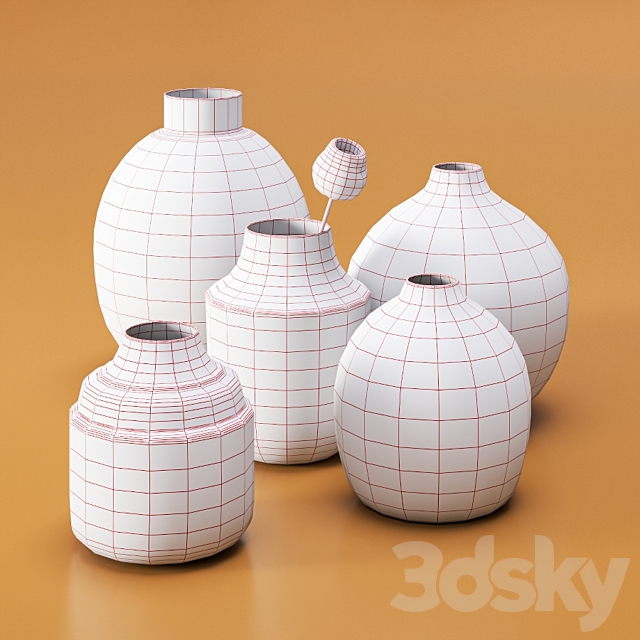 Set of metal vases 3DSMax File - thumbnail 5