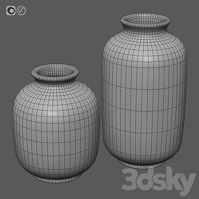 Set of two vases Coral Memory 3DSMax File - thumbnail 2