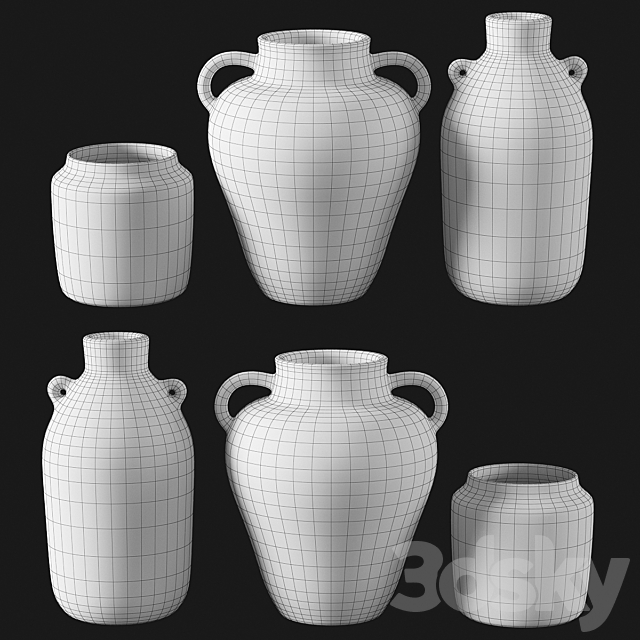 Set of vases by Daphne Christoforou 3ds Max - thumbnail 3