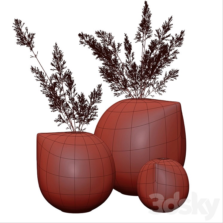 Set of vases DBKD Nib 3DS Max - thumbnail 2