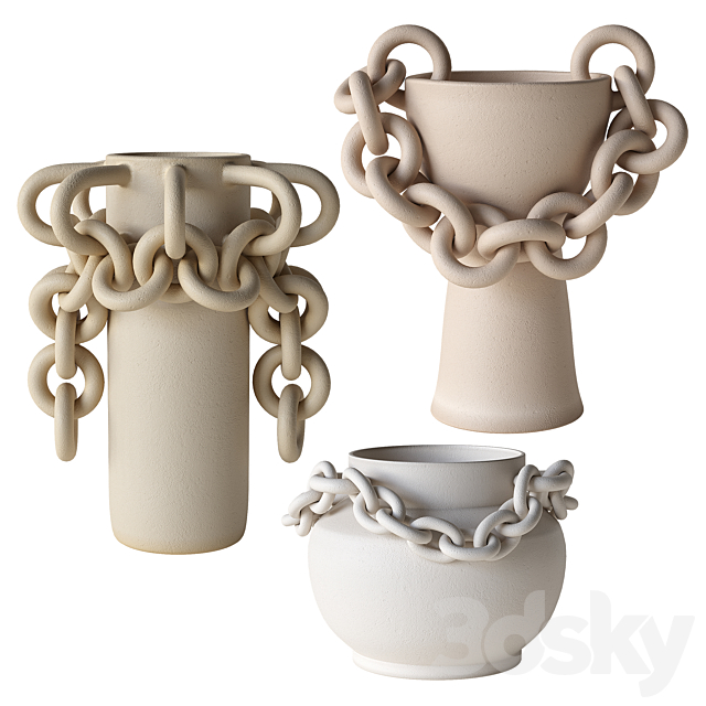 Set of vases GBS-V01 3DS Max Model - thumbnail 2