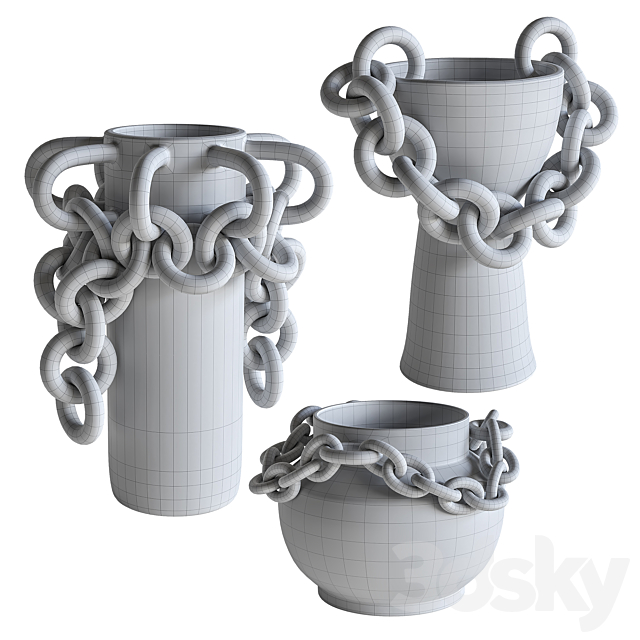 Set of vases GBS-V01 3DS Max Model - thumbnail 6