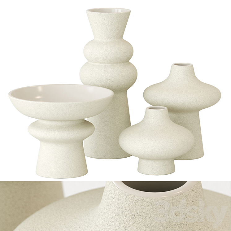 Set of vases H&M 3DS Max Model - thumbnail 1