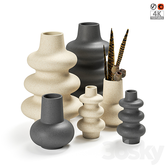 Set of vases H&M 3DSMax File - thumbnail 1