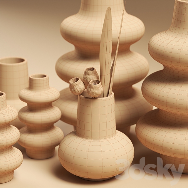 Set of vases H&M 3DSMax File - thumbnail 4