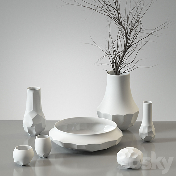 Set vases Nymphenburg Tortoise 3DS Max - thumbnail 1