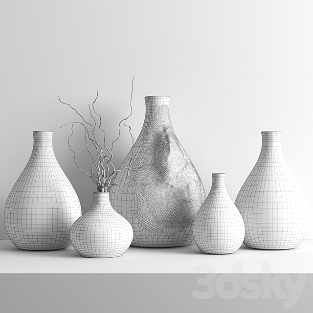 set1259- golden vases2 3DS Max Model - thumbnail 3