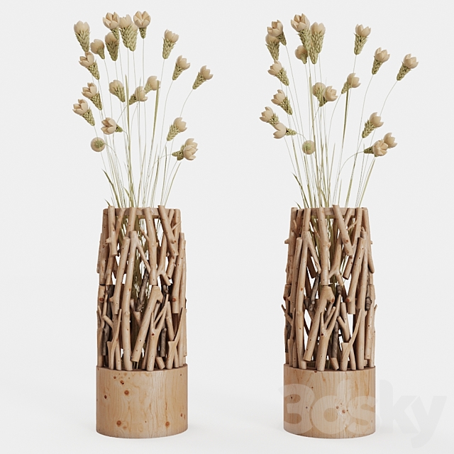 Small wood vase stand 3DSMax File - thumbnail 1