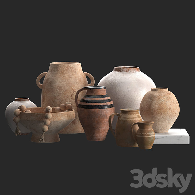 Solis Terracotta Vases (Pottery Barn) 3DS Max Model - thumbnail 1