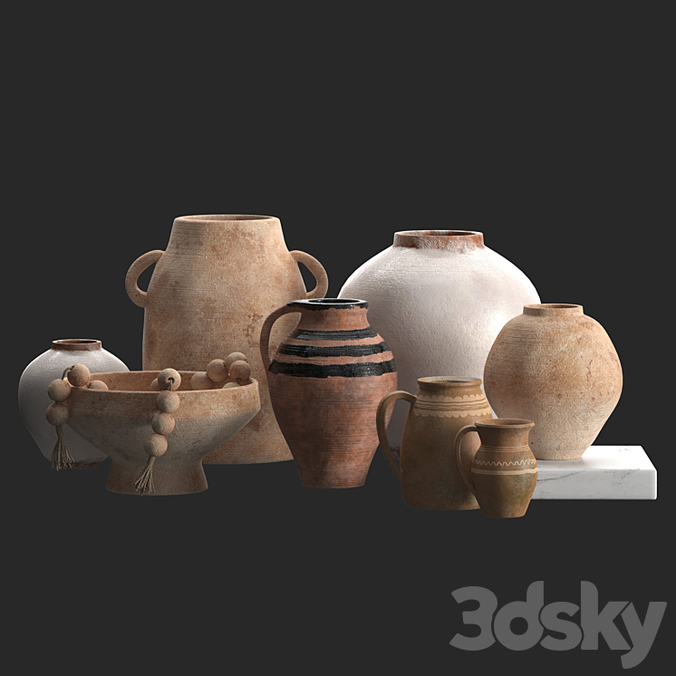 Solis Terracotta Vases (Pottery Barn) 3DS Max - thumbnail 1