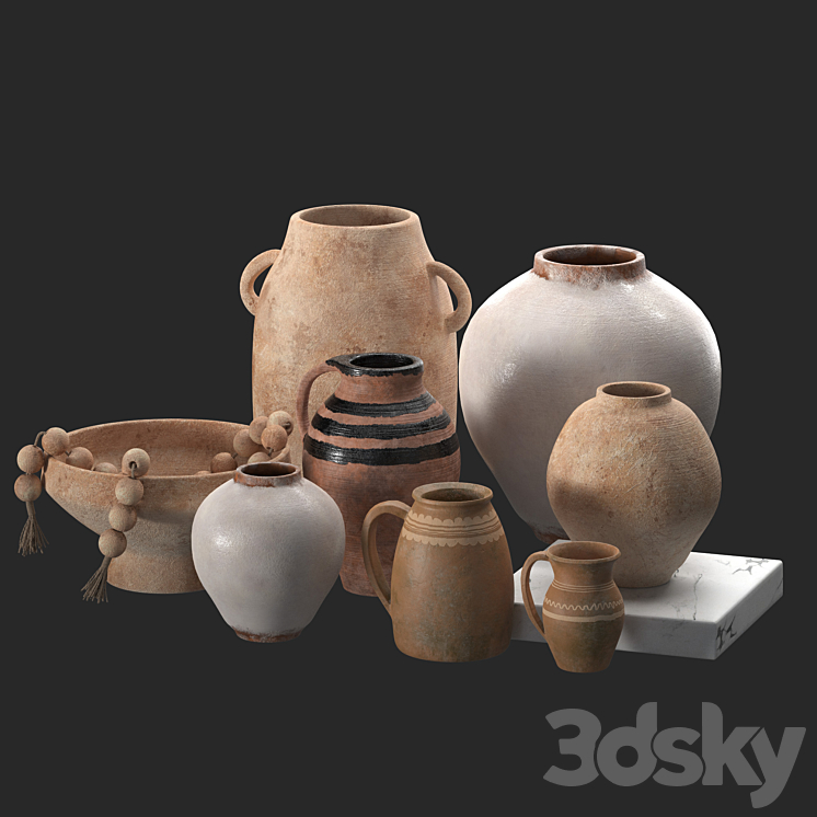 Solis Terracotta Vases (Pottery Barn) 3DS Max - thumbnail 2