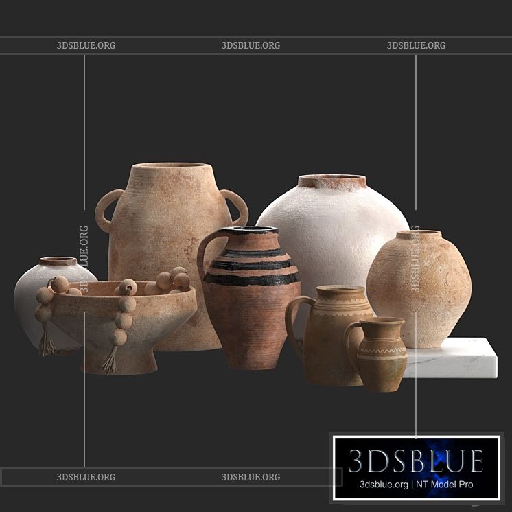 Solis Terracotta Vases (Pottery Barn) 3DS Max - thumbnail 3